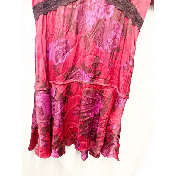 NWOT Free People Jos Floral Mini Dress Berry Combo, Size Small - Picture 7 of 13